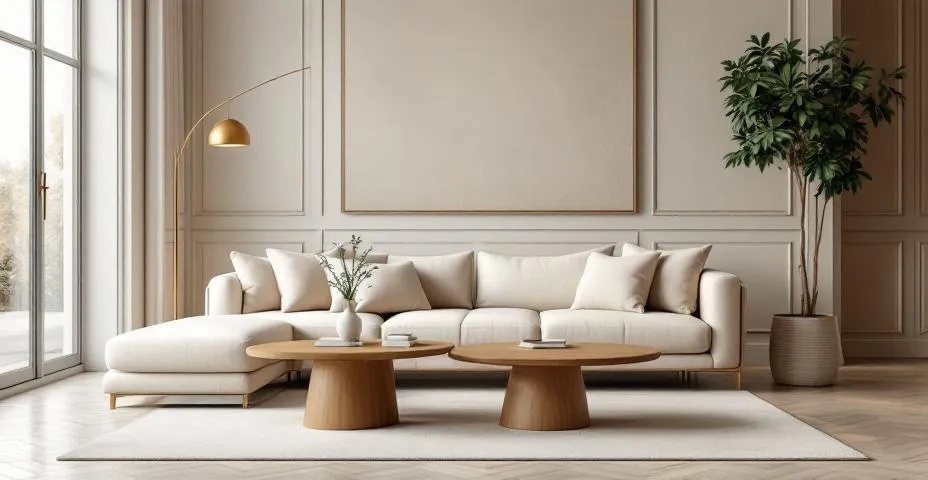 Projekt salonu - elegancki salon zaprojektowany przez Studio Subtelnosci