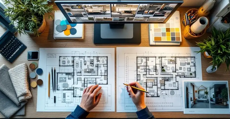 Kompletny przewodnik po projektowaniu wnętrz - rzuty, wizualizacje 3D i próbki materiałów