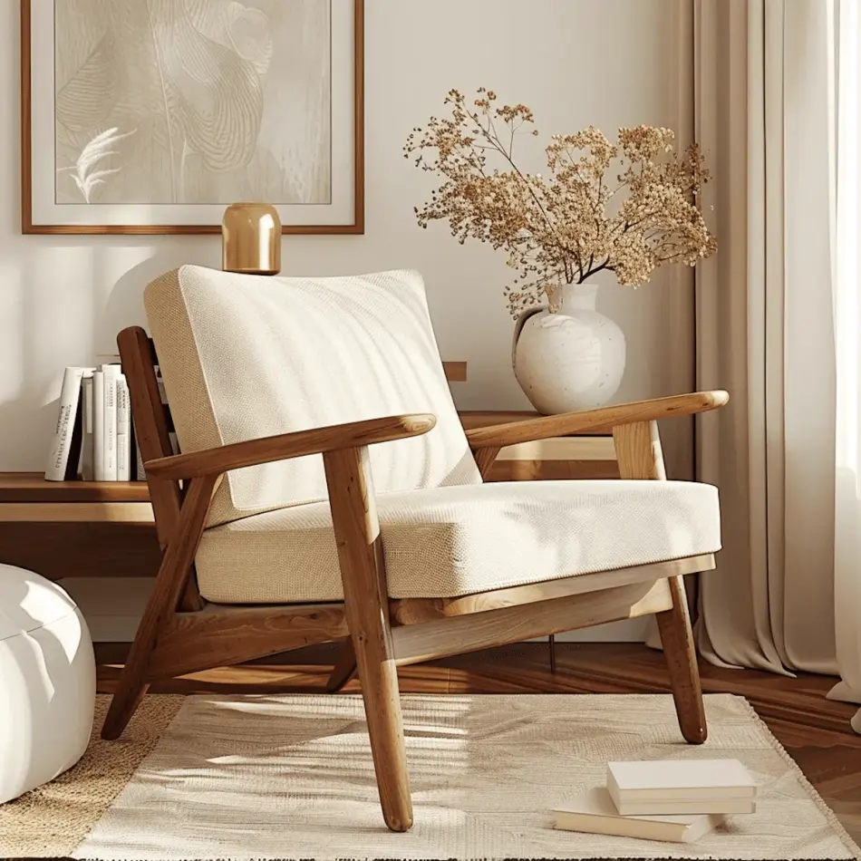 Elegancki salon w stylu modern classic z symetryczną aranżacją